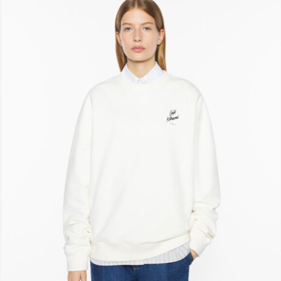 🐚 Maison Kitsuné “Café Kitsuné Relax Sweatshirt” – Tapioca, Unisex Large (NWT) - Picture 2 of 14